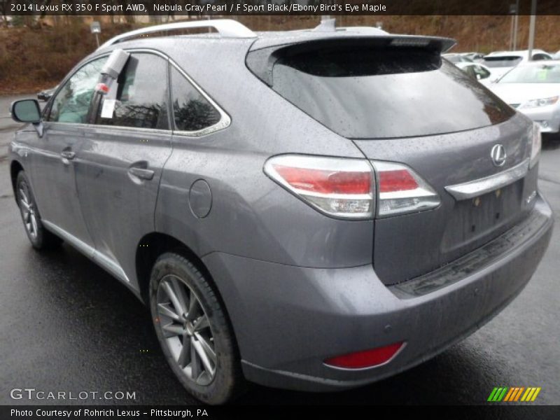 Nebula Gray Pearl / F Sport Black/Ebony Bird's Eye Maple 2014 Lexus RX 350 F Sport AWD