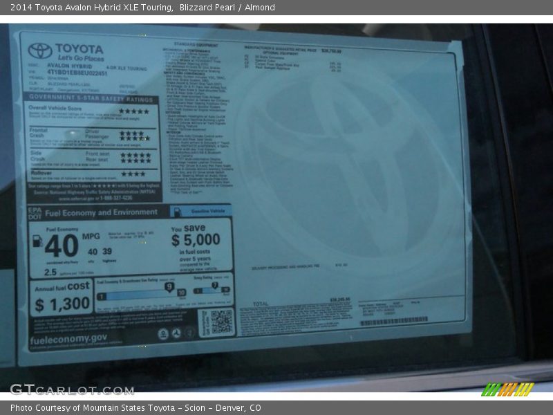 Blizzard Pearl / Almond 2014 Toyota Avalon Hybrid XLE Touring