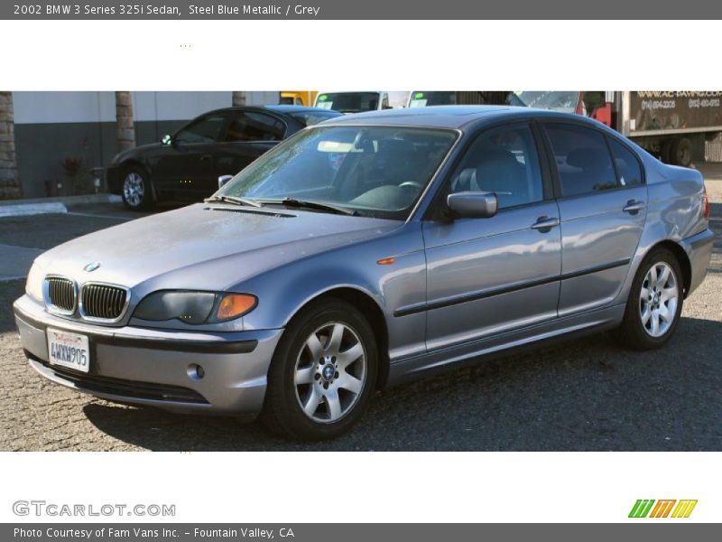 Steel Blue Metallic / Grey 2002 BMW 3 Series 325i Sedan
