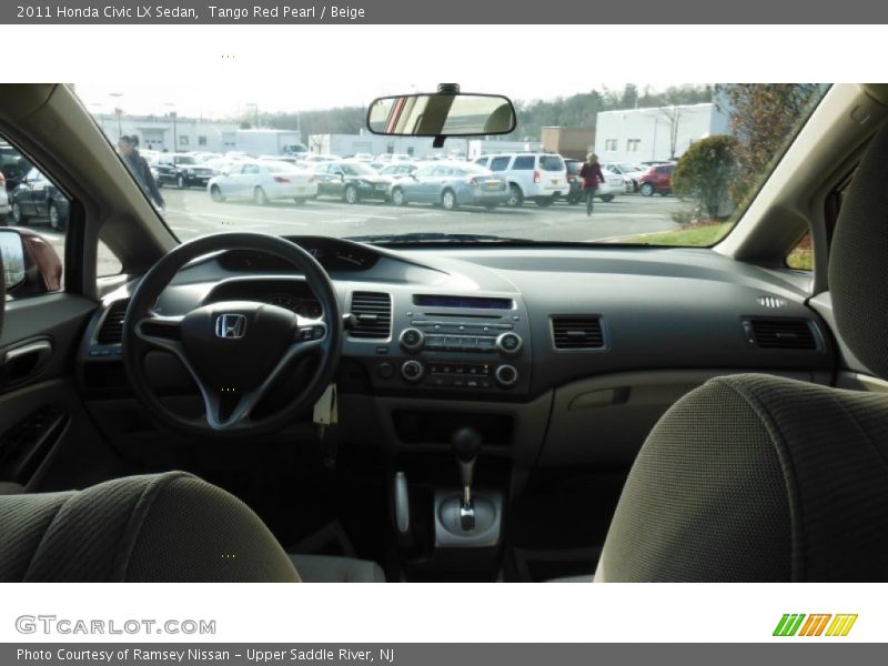 Tango Red Pearl / Beige 2011 Honda Civic LX Sedan