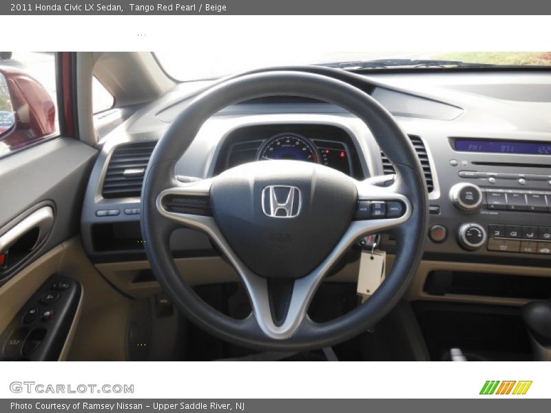 Tango Red Pearl / Beige 2011 Honda Civic LX Sedan