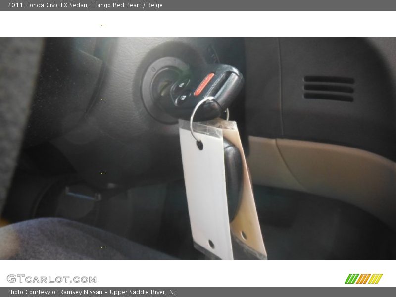 Tango Red Pearl / Beige 2011 Honda Civic LX Sedan