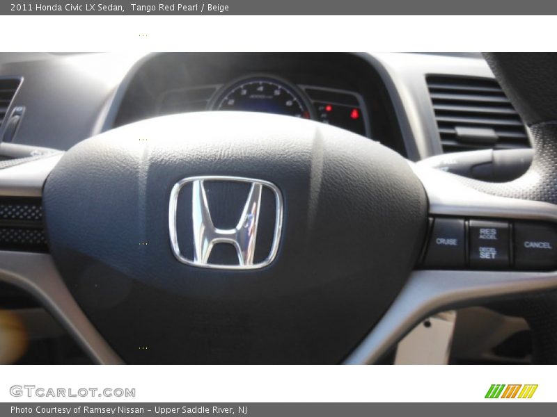 Tango Red Pearl / Beige 2011 Honda Civic LX Sedan