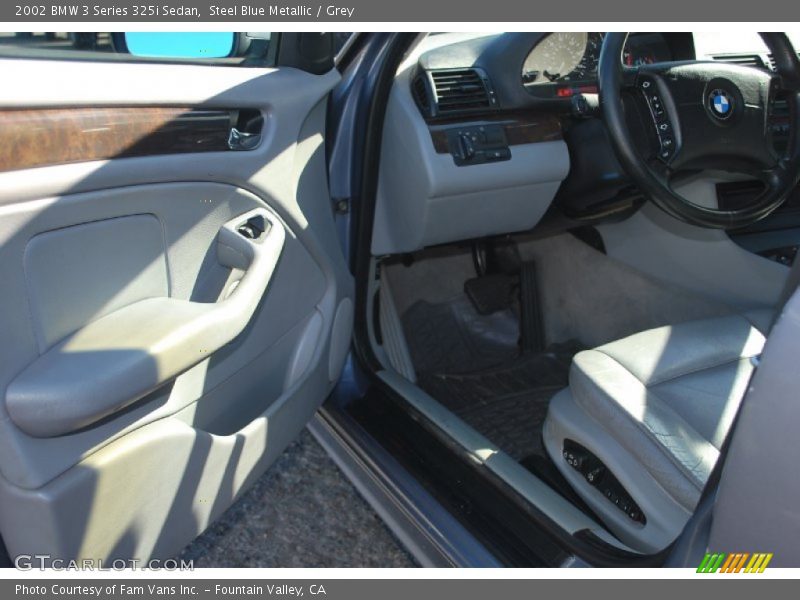 Steel Blue Metallic / Grey 2002 BMW 3 Series 325i Sedan