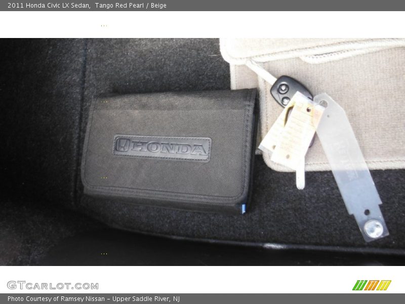 Tango Red Pearl / Beige 2011 Honda Civic LX Sedan