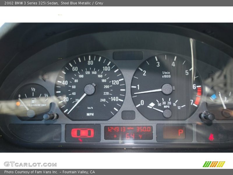 Steel Blue Metallic / Grey 2002 BMW 3 Series 325i Sedan