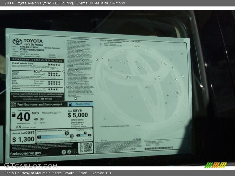 Creme Brulee Mica / Almond 2014 Toyota Avalon Hybrid XLE Touring