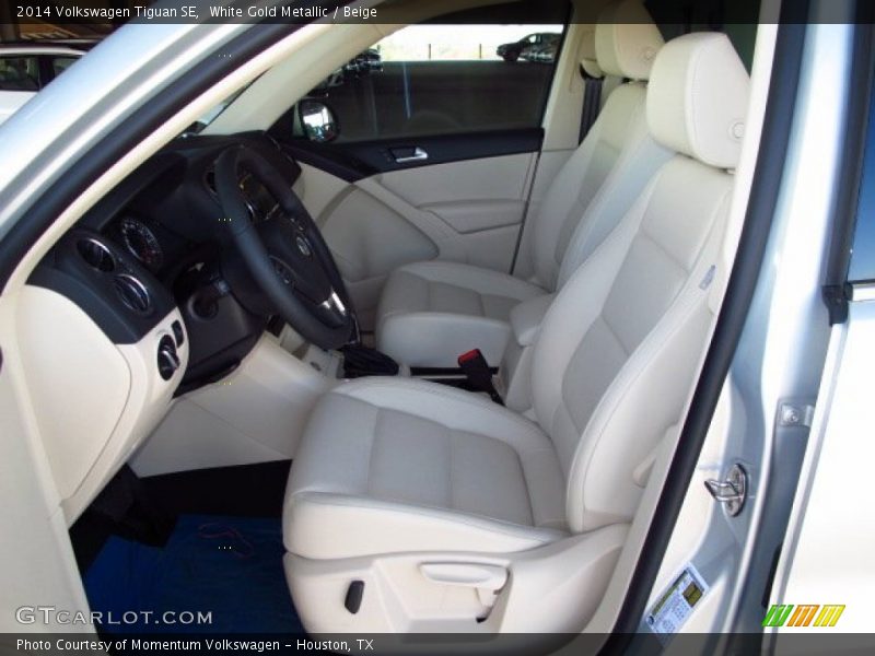 White Gold Metallic / Beige 2014 Volkswagen Tiguan SE