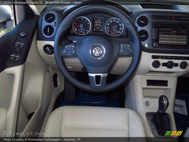 White Gold Metallic / Beige 2014 Volkswagen Tiguan SE