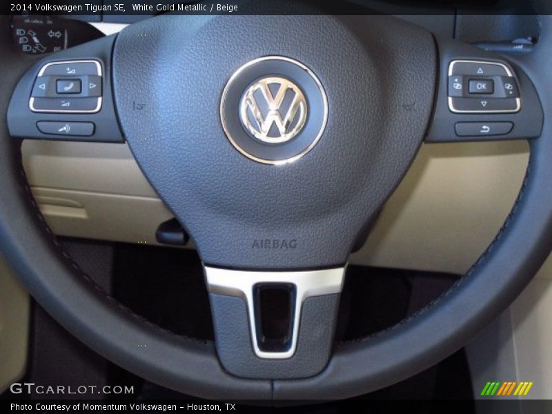 White Gold Metallic / Beige 2014 Volkswagen Tiguan SE