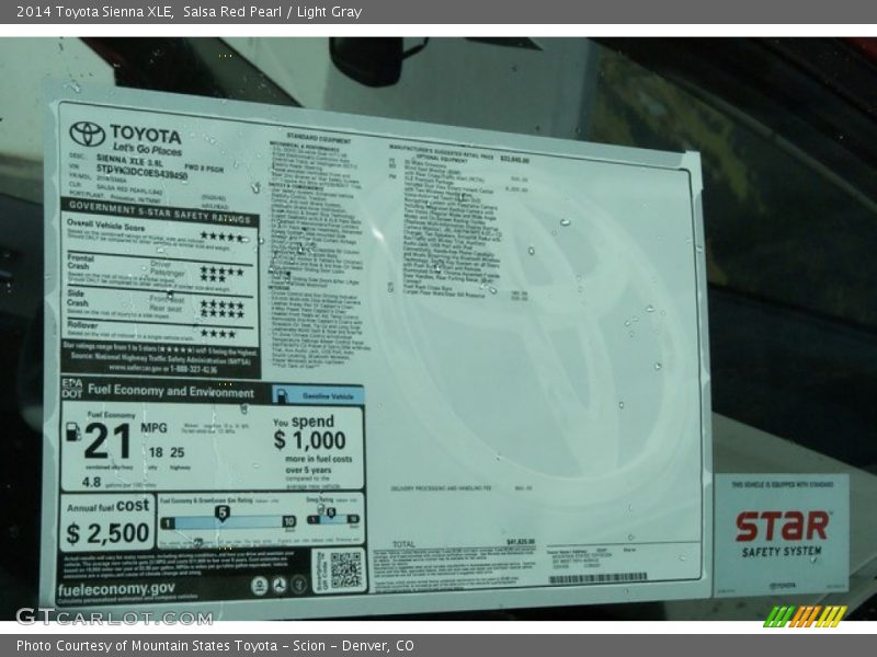 Salsa Red Pearl / Light Gray 2014 Toyota Sienna XLE