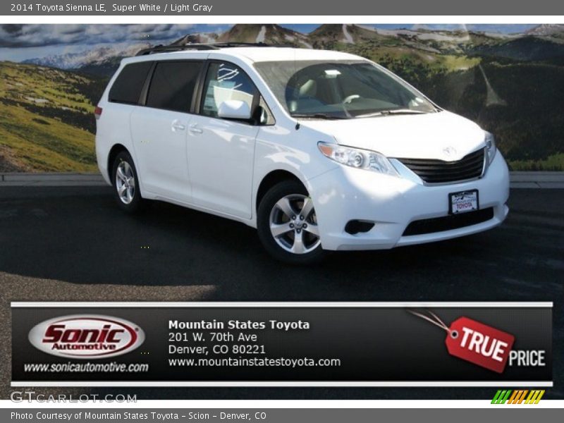 Super White / Light Gray 2014 Toyota Sienna LE