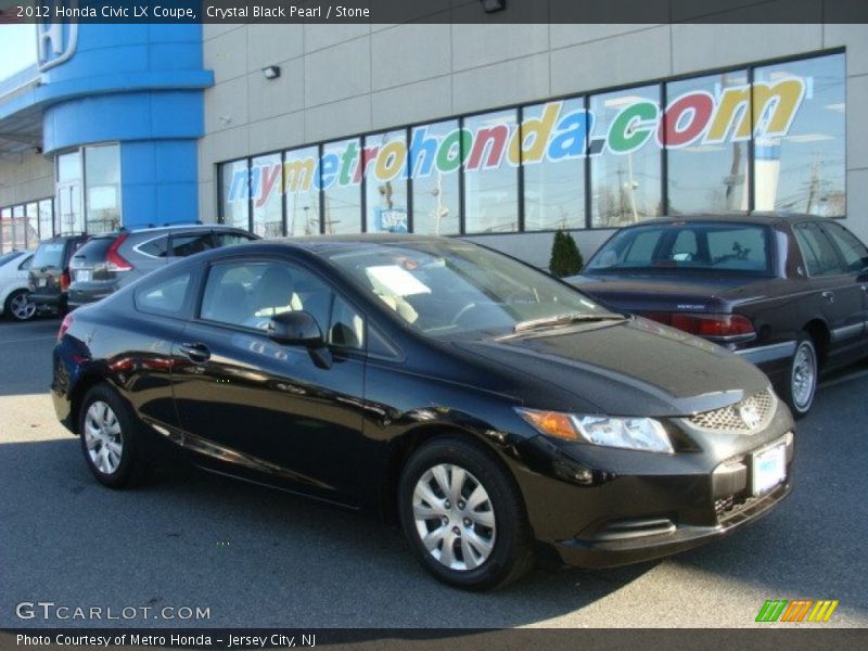 Crystal Black Pearl / Stone 2012 Honda Civic LX Coupe