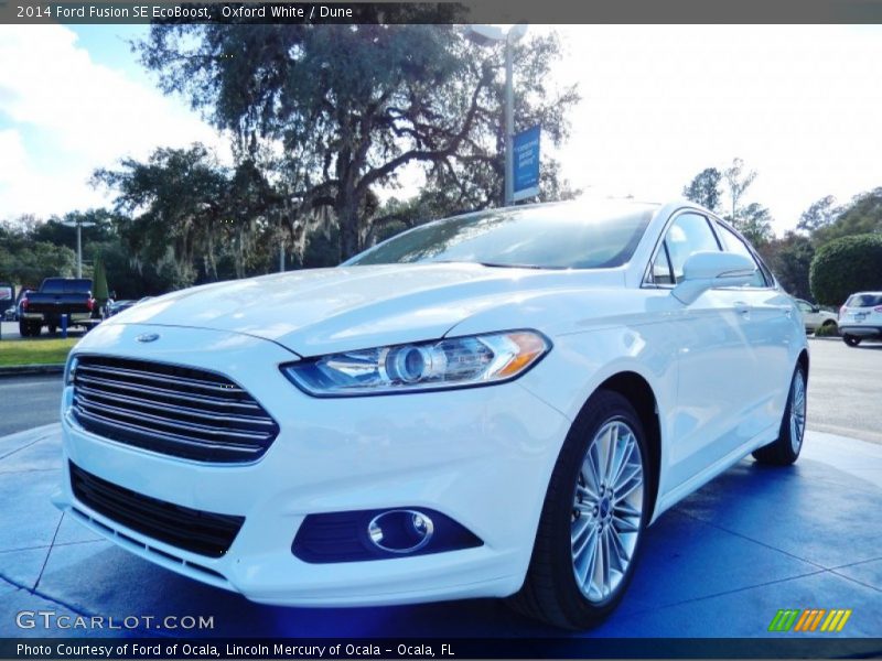 Oxford White / Dune 2014 Ford Fusion SE EcoBoost