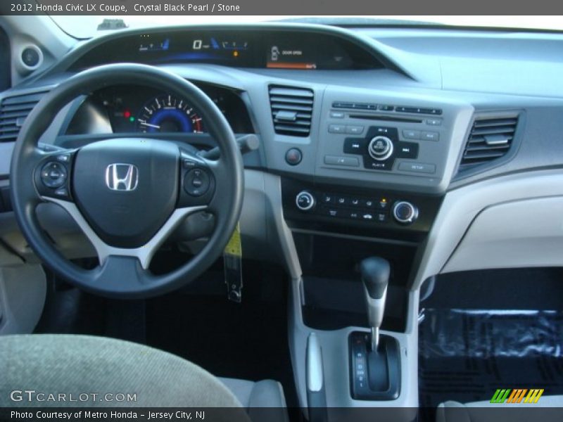Crystal Black Pearl / Stone 2012 Honda Civic LX Coupe