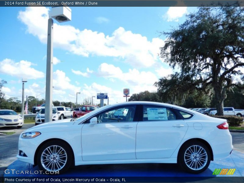 Oxford White / Dune 2014 Ford Fusion SE EcoBoost