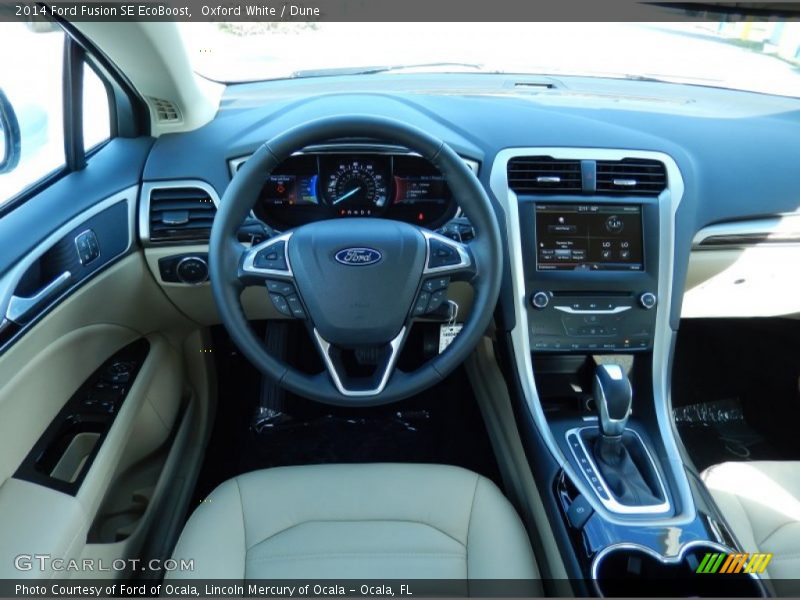 Oxford White / Dune 2014 Ford Fusion SE EcoBoost