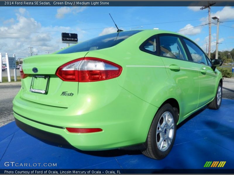 Green Envy / Medium Light Stone 2014 Ford Fiesta SE Sedan
