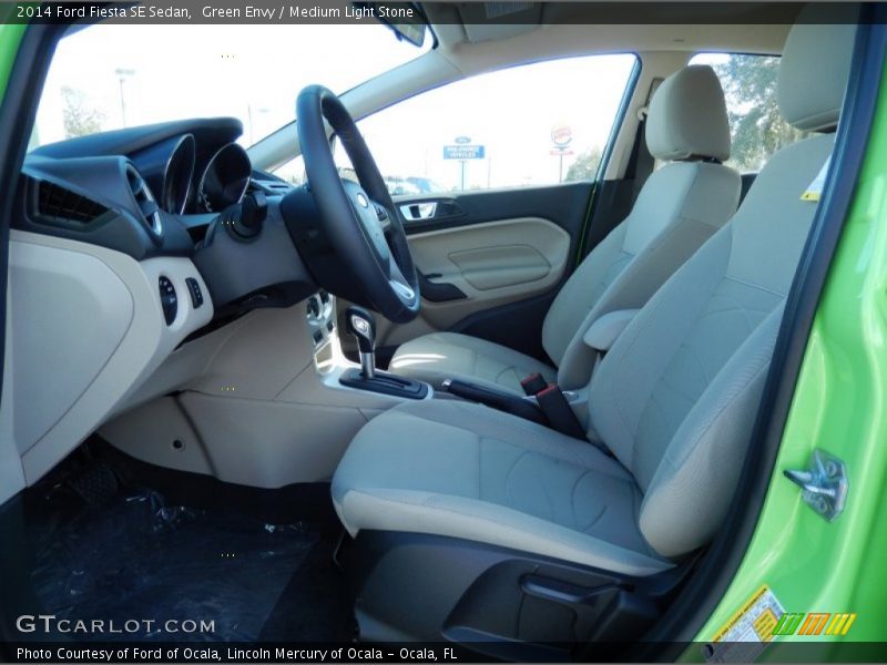 Green Envy / Medium Light Stone 2014 Ford Fiesta SE Sedan