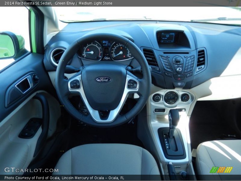Green Envy / Medium Light Stone 2014 Ford Fiesta SE Sedan