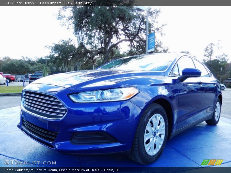 Deep Impact Blue / Earth Gray 2014 Ford Fusion S