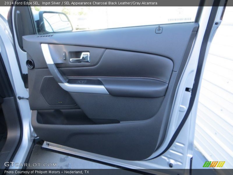 Ingot Silver / SEL Appearance Charcoal Black Leather/Gray Alcantara 2014 Ford Edge SEL