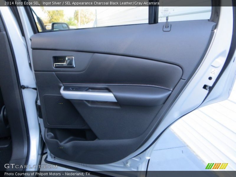 Ingot Silver / SEL Appearance Charcoal Black Leather/Gray Alcantara 2014 Ford Edge SEL