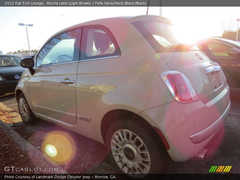 Mocha Latte (Light Brown) / Pelle Nera/Nera (Black/Black) 2012 Fiat 500 Lounge