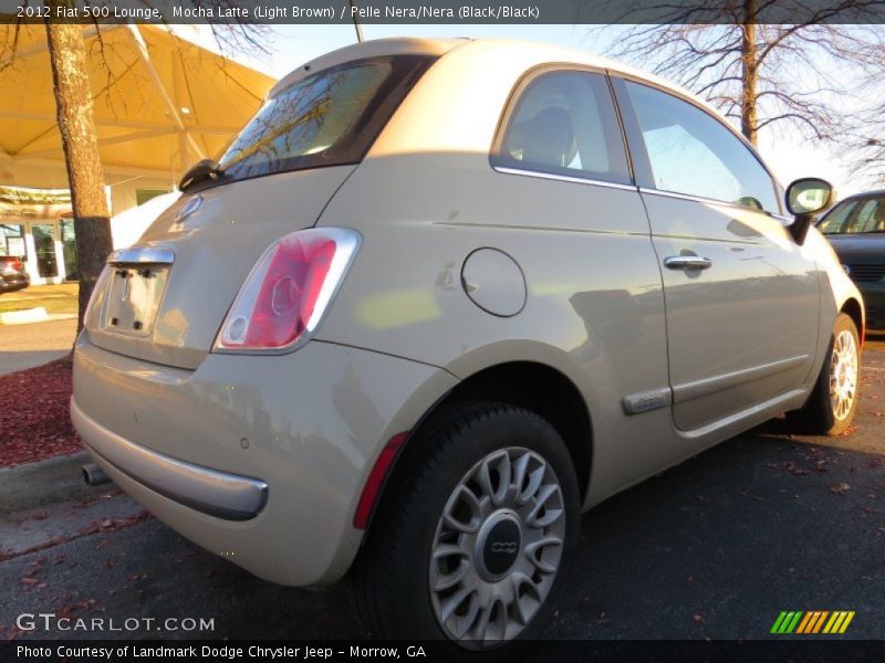 Mocha Latte (Light Brown) / Pelle Nera/Nera (Black/Black) 2012 Fiat 500 Lounge