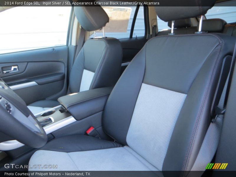 Ingot Silver / SEL Appearance Charcoal Black Leather/Gray Alcantara 2014 Ford Edge SEL