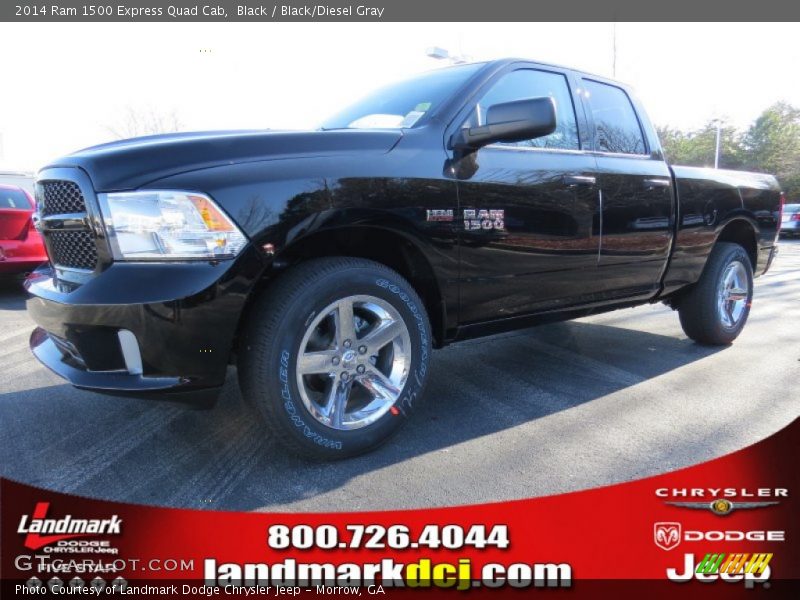 Black / Black/Diesel Gray 2014 Ram 1500 Express Quad Cab