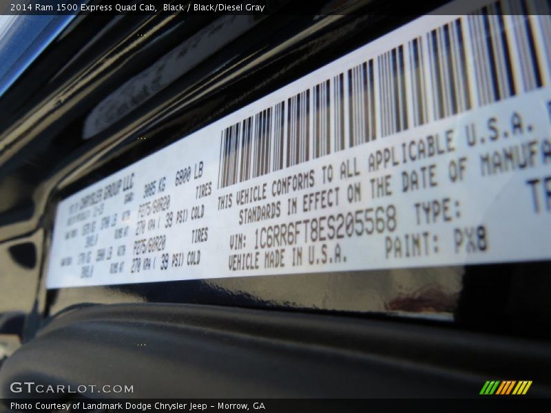 Black / Black/Diesel Gray 2014 Ram 1500 Express Quad Cab
