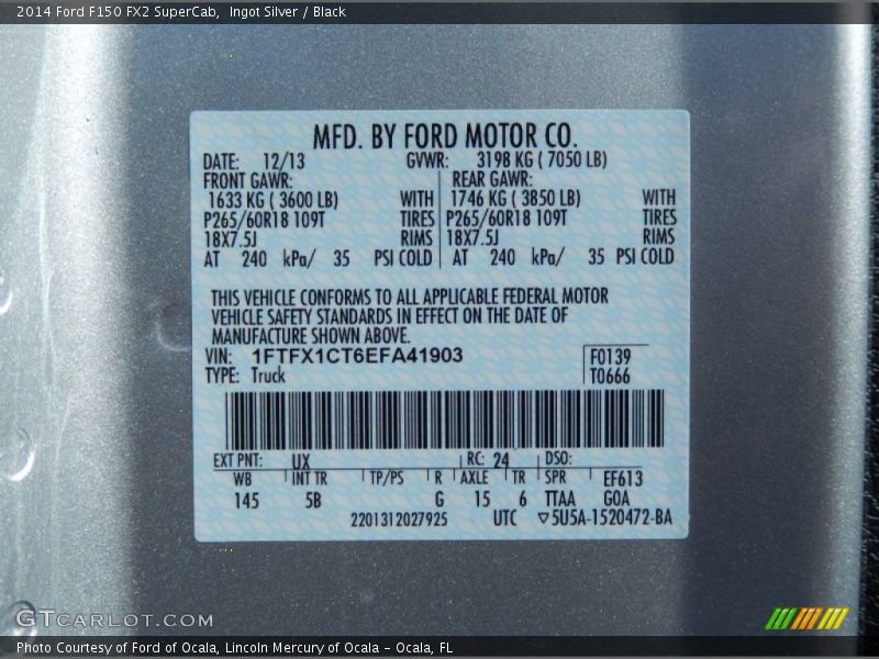 Ingot Silver / Black 2014 Ford F150 FX2 SuperCab
