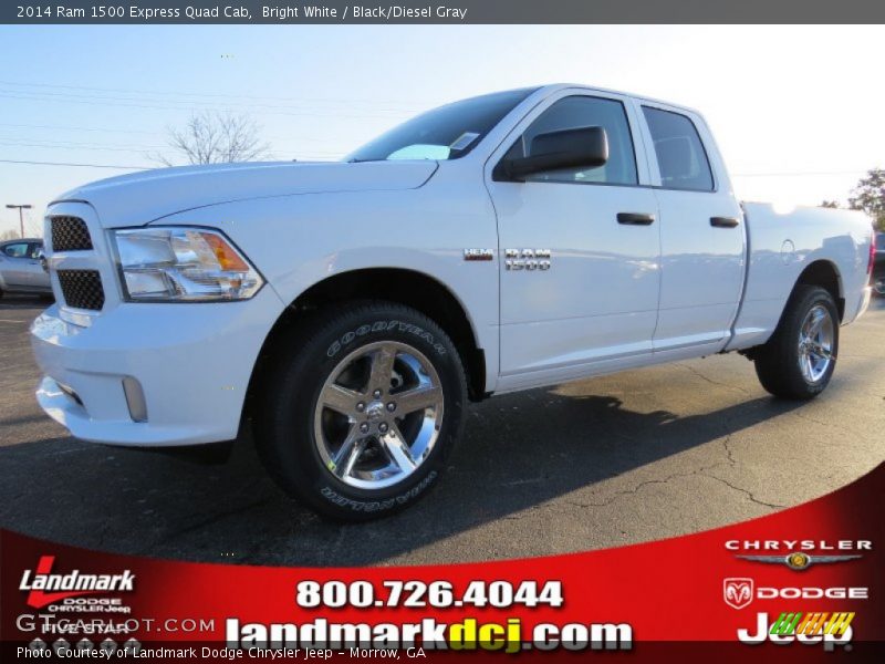 Bright White / Black/Diesel Gray 2014 Ram 1500 Express Quad Cab