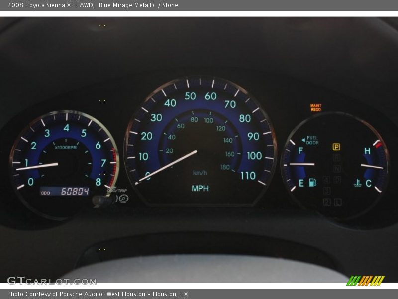 Blue Mirage Metallic / Stone 2008 Toyota Sienna XLE AWD