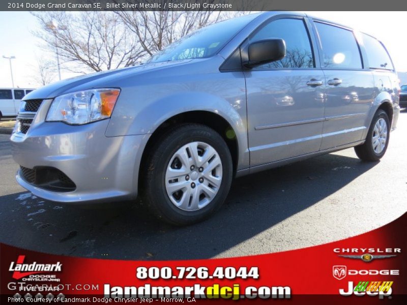 Billet Silver Metallic / Black/Light Graystone 2014 Dodge Grand Caravan SE