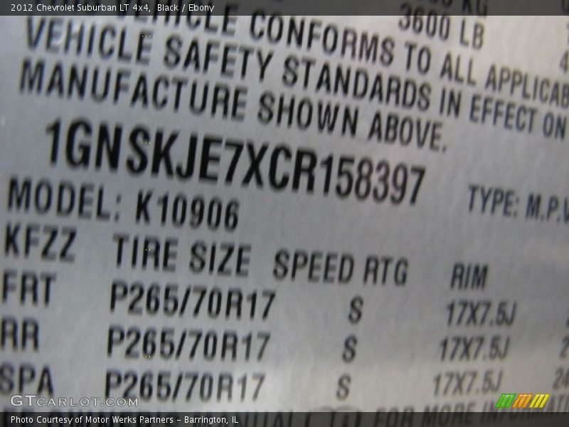 Black / Ebony 2012 Chevrolet Suburban LT 4x4
