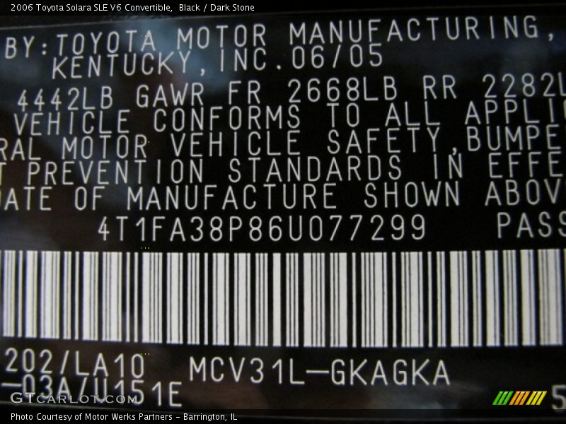 Black / Dark Stone 2006 Toyota Solara SLE V6 Convertible