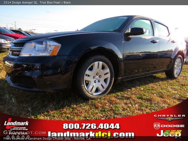 True Blue Pearl / Black 2014 Dodge Avenger SE