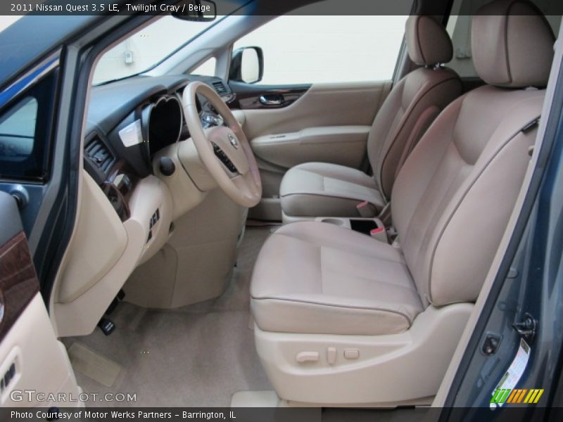 Front Seat of 2011 Quest 3.5 LE