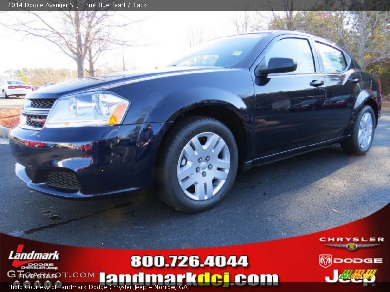 True Blue Pearl / Black 2014 Dodge Avenger SE