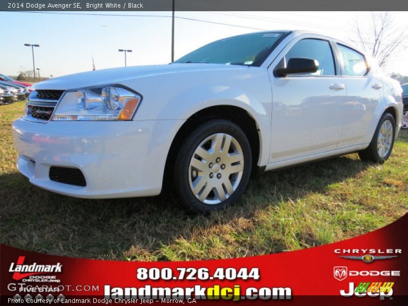 Bright White / Black 2014 Dodge Avenger SE