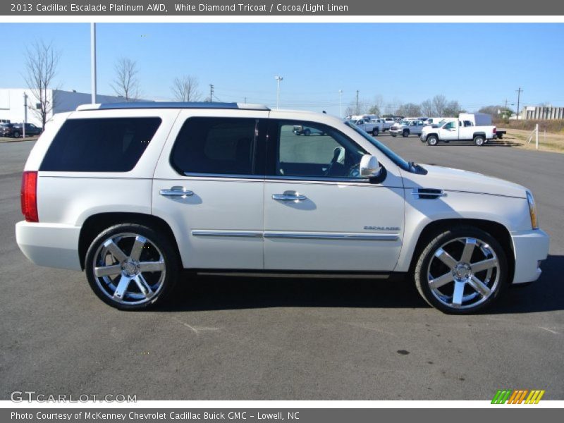 White Diamond Tricoat / Cocoa/Light Linen 2013 Cadillac Escalade Platinum AWD