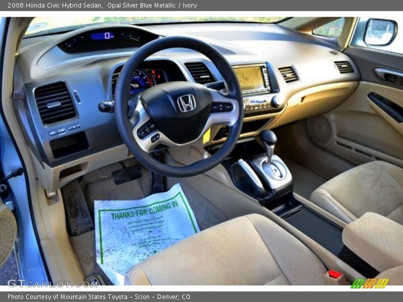 Opal Silver Blue Metallic / Ivory 2008 Honda Civic Hybrid Sedan