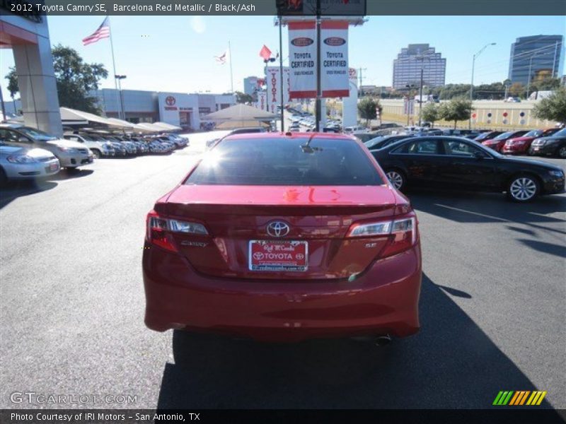 Barcelona Red Metallic / Black/Ash 2012 Toyota Camry SE