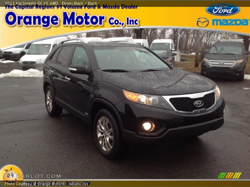 Ebony Black / Black 2011 Kia Sorento EX V6 AWD