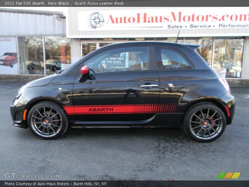 Nero (Black) / Abarth Rosso Leather (Red) 2012 Fiat 500 Abarth