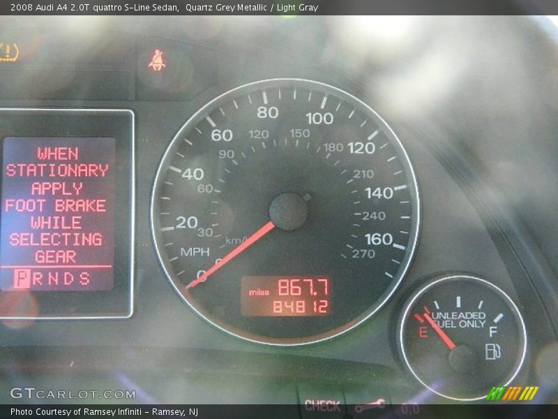Quartz Grey Metallic / Light Gray 2008 Audi A4 2.0T quattro S-Line Sedan