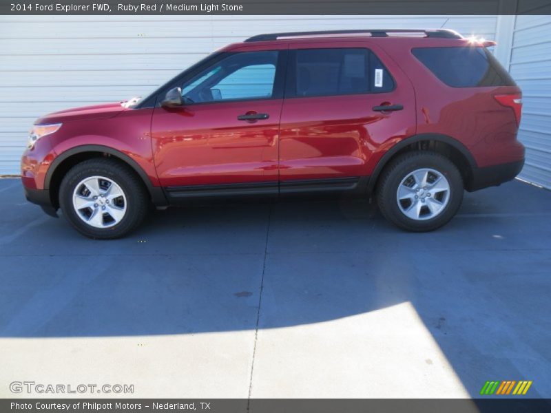 Ruby Red / Medium Light Stone 2014 Ford Explorer FWD