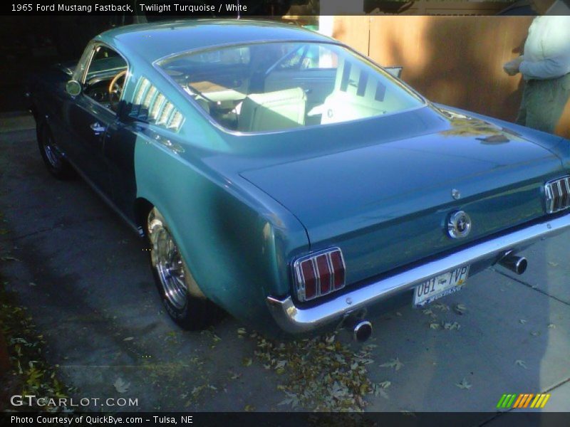 Twilight Turquoise / White 1965 Ford Mustang Fastback